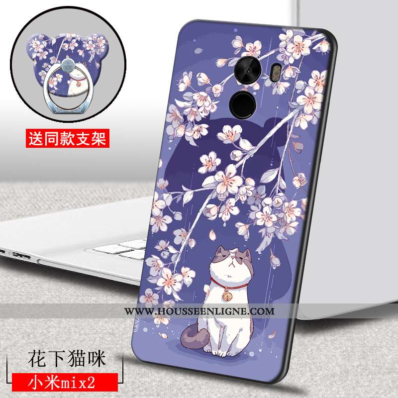 Coque Xiaomi Mi Mix 2 Dessin Animé Charmant Étui Tout Compris Bleu Fluide Doux