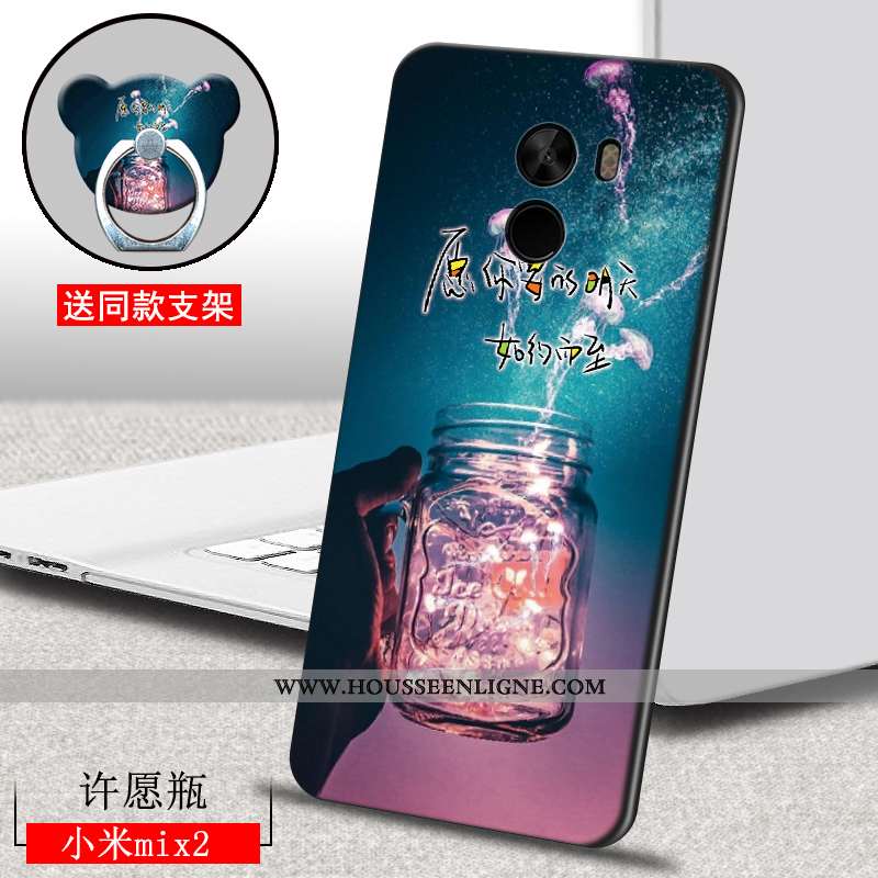 Coque Xiaomi Mi Mix 2 Dessin Animé Charmant Étui Tout Compris Bleu Fluide Doux