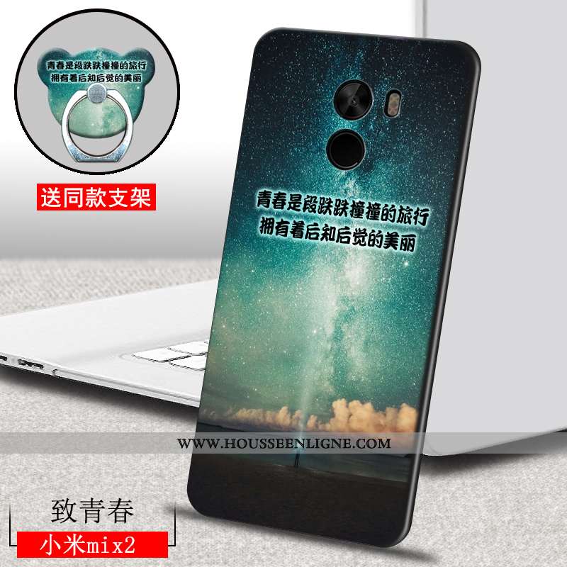 Coque Xiaomi Mi Mix 2 Dessin Animé Charmant Étui Tout Compris Bleu Fluide Doux