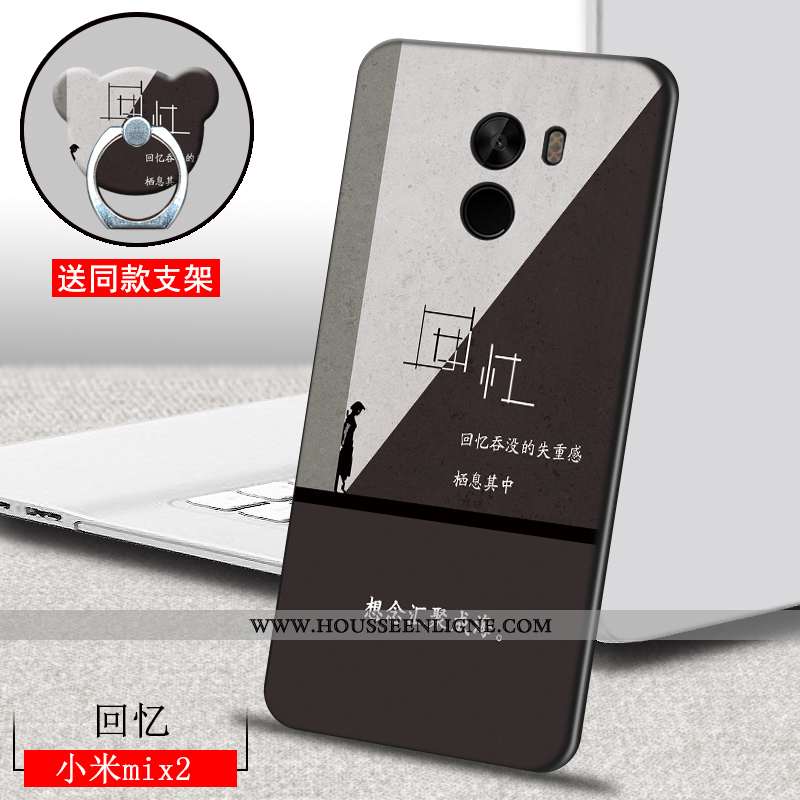 Coque Xiaomi Mi Mix 2 Dessin Animé Charmant Étui Tout Compris Bleu Fluide Doux