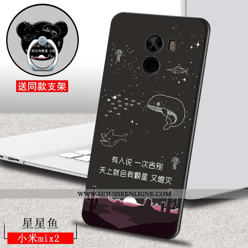 Coque Xiaomi Mi Mix 2 Dessin Animé Charmant Étui Tout Compris Bleu Fluide Doux