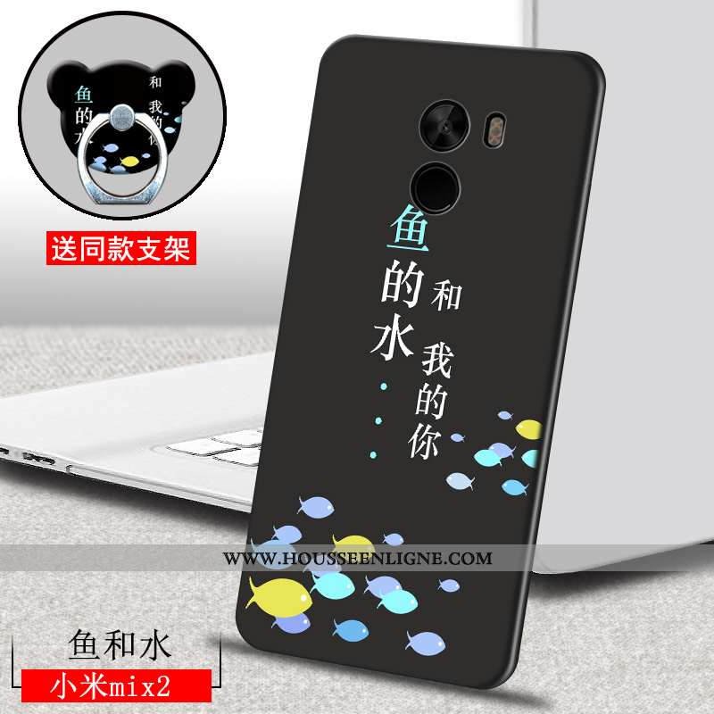 Coque Xiaomi Mi Mix 2 Dessin Animé Charmant Étui Tout Compris Bleu Fluide Doux