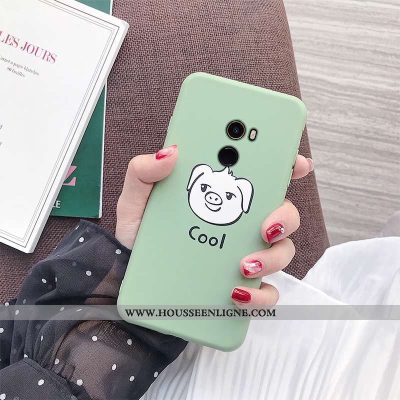 Coque Xiaomi Mi Mix 2 Fluide Doux Silicone Tout Compris Vert Téléphone Portable Frais Verte