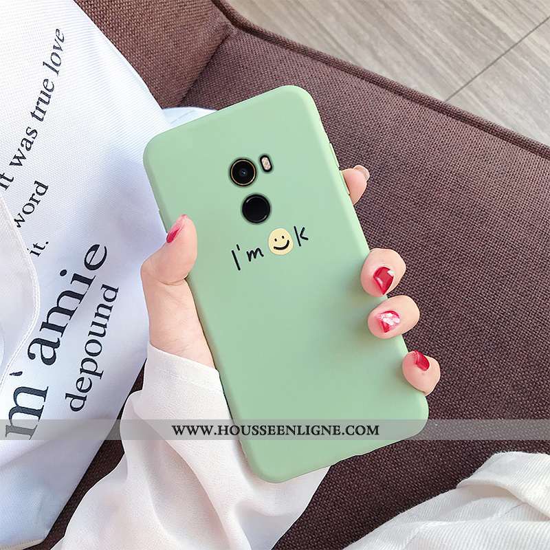 Coque Xiaomi Mi Mix 2 Fluide Doux Silicone Tout Compris Vert Téléphone Portable Frais Verte