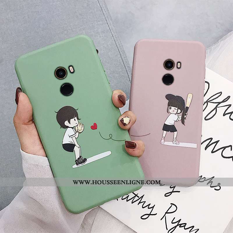 Coque Xiaomi Mi Mix 2 Fluide Doux Silicone Tout Compris Vert Téléphone Portable Frais Verte