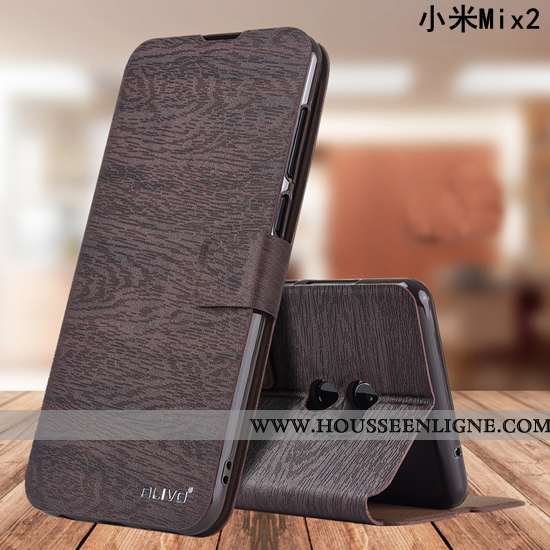 Coque Xiaomi Mi Mix 2 Protection Cuir Tout Compris Étui Incassable Silicone Rouge