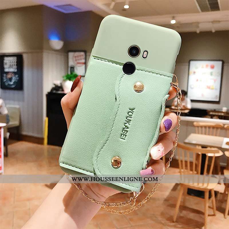 Coque Xiaomi Mi Mix 2 Protection Personnalité Fluide Doux Vert Tout Compris Mode Couleur Unie Verte