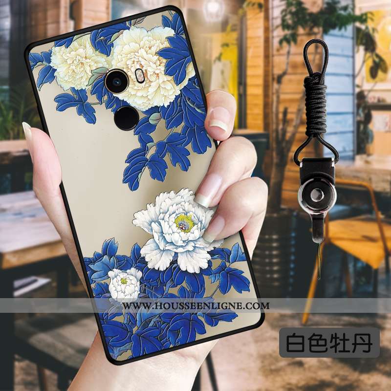 Coque Xiaomi Mi Mix 2 Protection Personnalité Vert Fleurs Vent Téléphone Portable Étui Verte