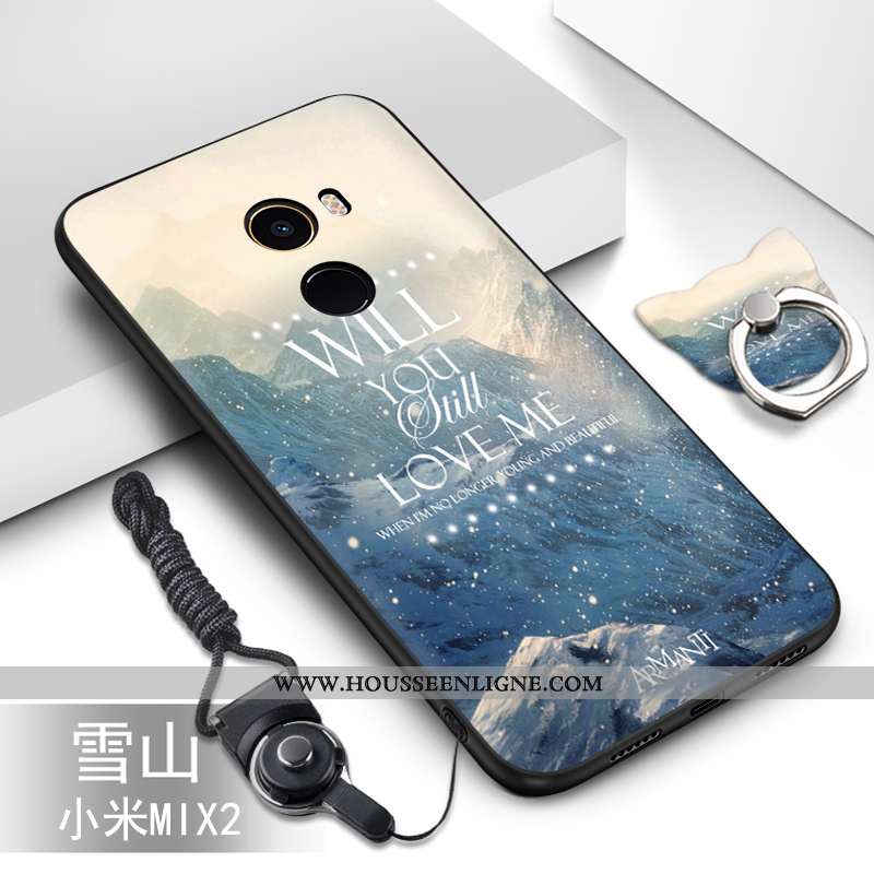 Coque Xiaomi Mi Mix 2 Silicone Protection Incassable Étui Petit Fluide Doux Bleu