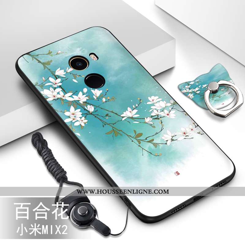 Coque Xiaomi Mi Mix 2 Silicone Protection Incassable Étui Petit Fluide Doux Bleu