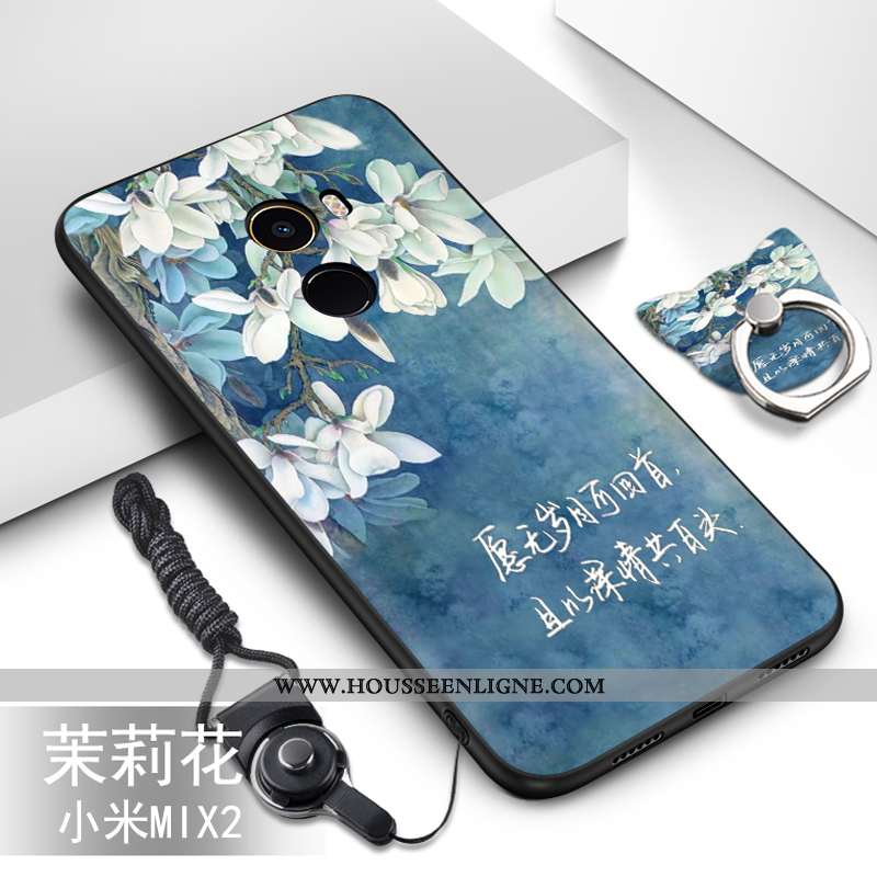 Coque Xiaomi Mi Mix 2 Silicone Protection Incassable Étui Petit Fluide Doux Bleu