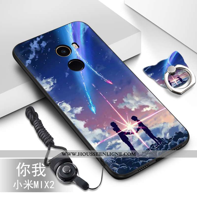 Coque Xiaomi Mi Mix 2 Silicone Protection Incassable Étui Petit Fluide Doux Bleu