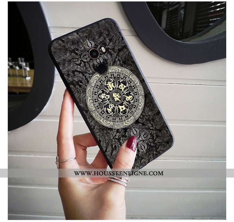 Coque Xiaomi Mi Mix 2 Tendance Légère Petit Étui Personnalité Légères Noir