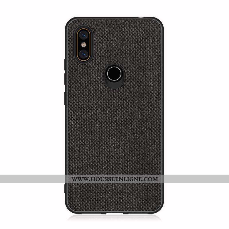 Coque Xiaomi Mi Mix 2s Cuir Modèle Fleurie Noir Silicone Tissu Étui Téléphone Portable