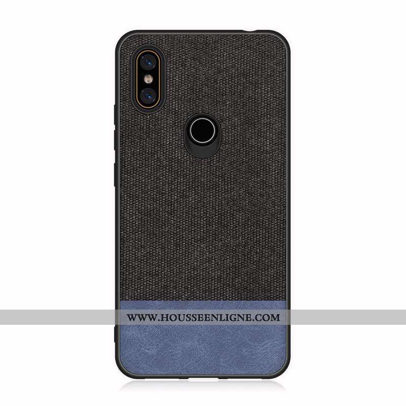 Coque Xiaomi Mi Mix 2s Cuir Modèle Fleurie Noir Silicone Tissu Étui Téléphone Portable