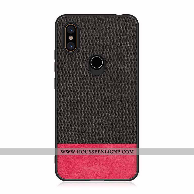 Coque Xiaomi Mi Mix 2s Cuir Modèle Fleurie Noir Silicone Tissu Étui Téléphone Portable