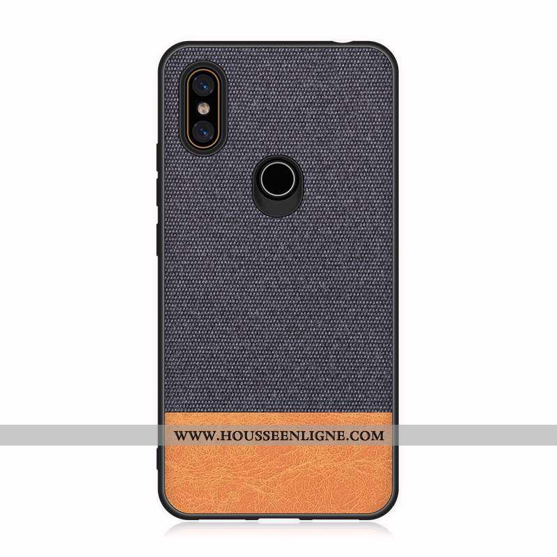 Coque Xiaomi Mi Mix 2s Cuir Modèle Fleurie Noir Silicone Tissu Étui Téléphone Portable