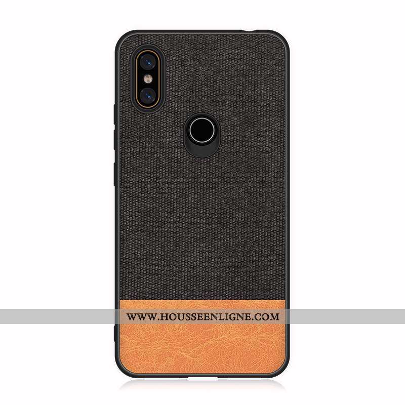 Coque Xiaomi Mi Mix 2s Cuir Modèle Fleurie Noir Silicone Tissu Étui Téléphone Portable