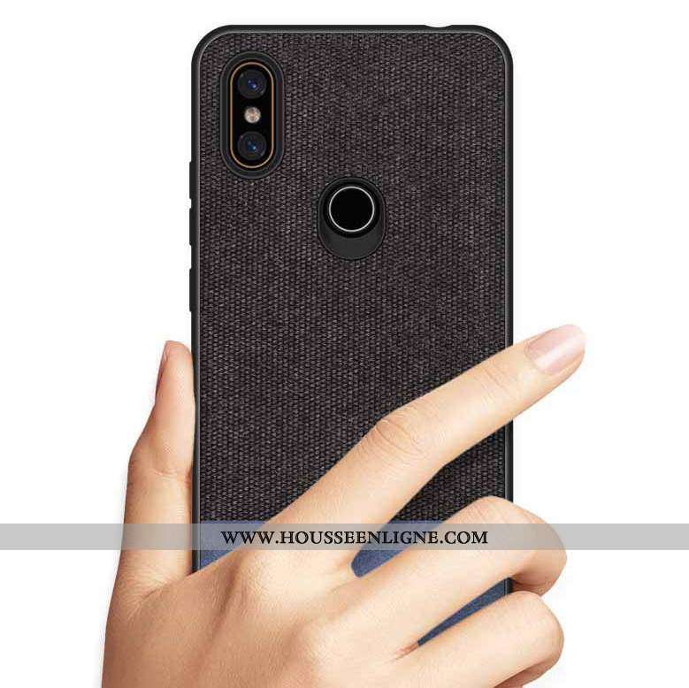 Coque Xiaomi Mi Mix 2s Cuir Modèle Fleurie Noir Silicone Tissu Étui Téléphone Portable