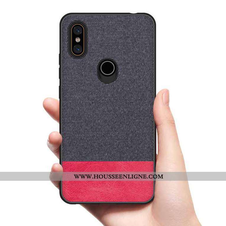 Coque Xiaomi Mi Mix 2s Cuir Modèle Fleurie Noir Silicone Tissu Étui Téléphone Portable