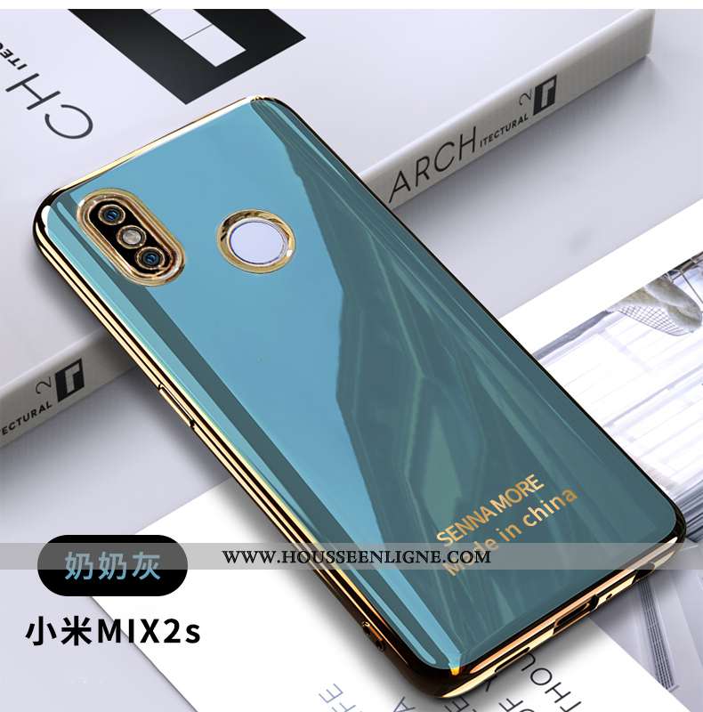 Coque Xiaomi Mi Mix 2s Fluide Doux Personnalité Incassable Téléphone Portable Placage Tendance Verte