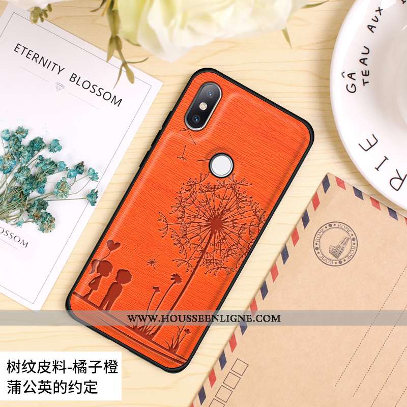 Coque Xiaomi Mi Mix 2s Mode Protection Amoureux Difficile Modèle Fleurie Personnalité Orange