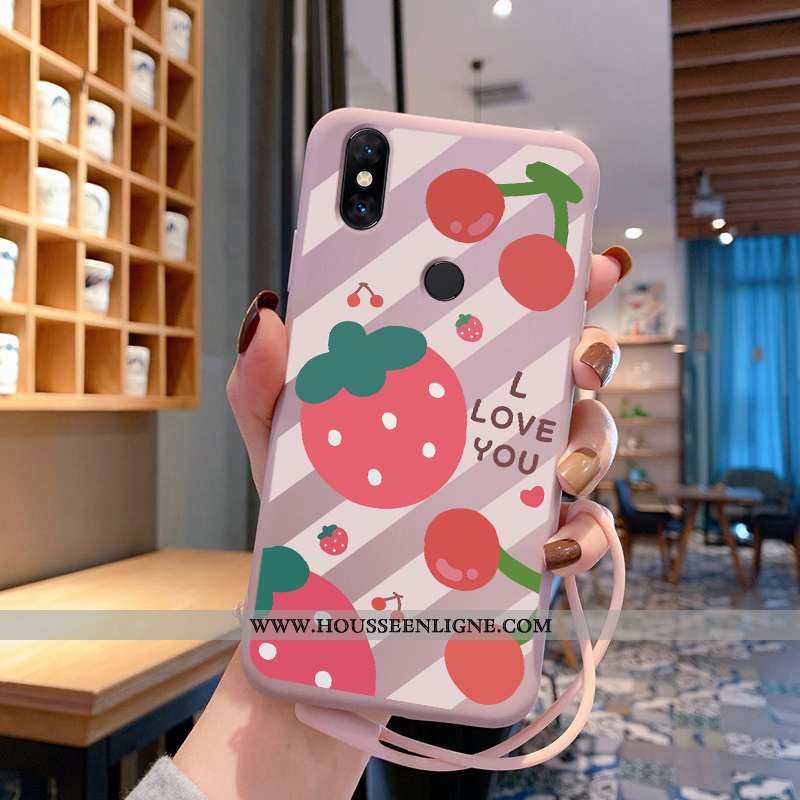 Coque Xiaomi Mi Mix 2s Tendance Légère Charmant Ultra Protection Net Rouge Bleu