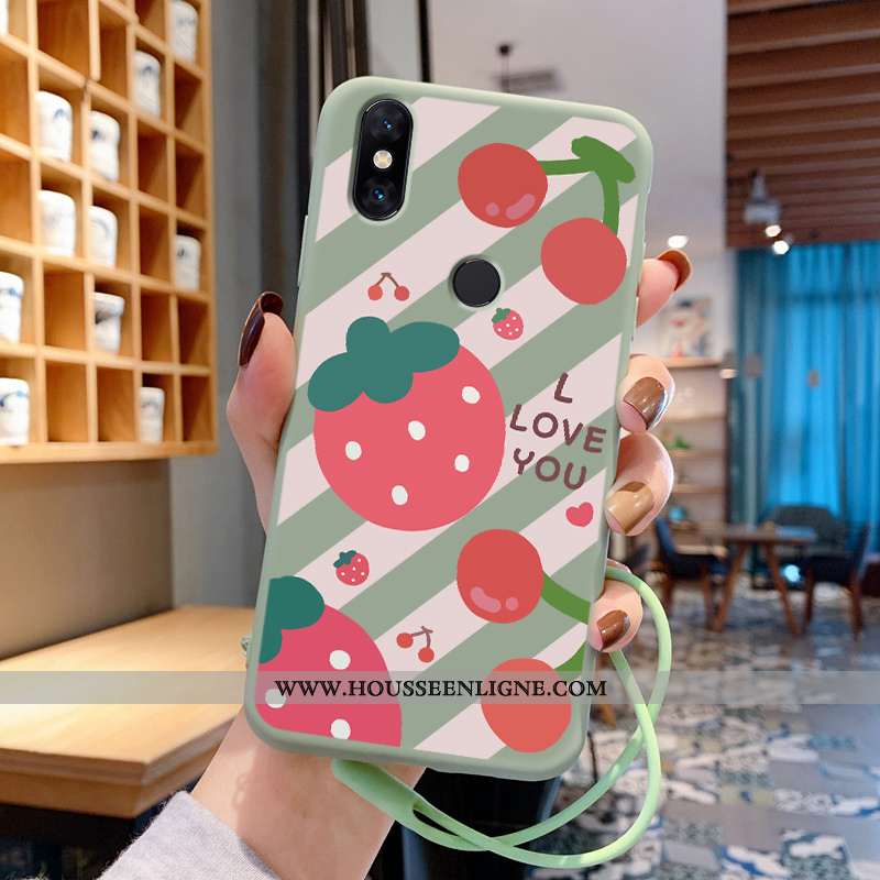 Coque Xiaomi Mi Mix 2s Tendance Légère Charmant Ultra Protection Net Rouge Bleu