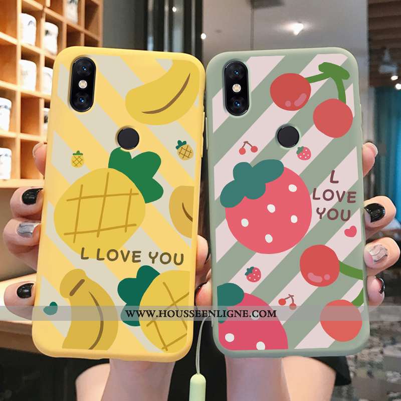 Coque Xiaomi Mi Mix 2s Tendance Légère Charmant Ultra Protection Net Rouge Bleu