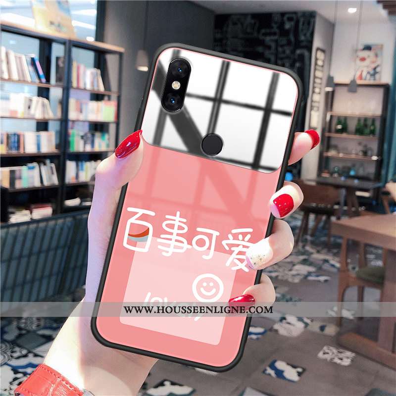 Coque Xiaomi Mi Mix 2s Verre Personnalité Protection Jeunesse Charmant Souriant Jaune
