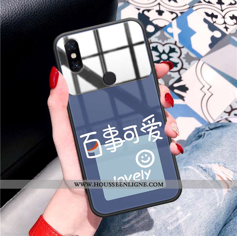 Coque Xiaomi Mi Mix 2s Verre Personnalité Protection Jeunesse Charmant Souriant Jaune