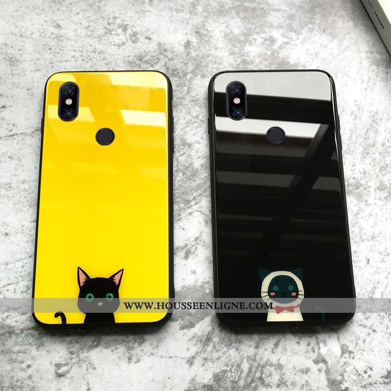 Coque Xiaomi Mi Mix 3 Charmant Silicone Petit Protection Mignonne Jaune Peinte À La Main