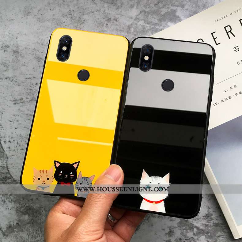 Coque Xiaomi Mi Mix 3 Charmant Silicone Petit Protection Mignonne Jaune Peinte À La Main