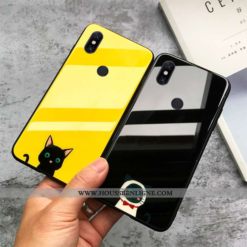 Coque Xiaomi Mi Mix 3 Charmant Silicone Petit Protection Mignonne Jaune Peinte À La Main