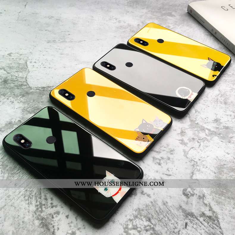 Coque Xiaomi Mi Mix 3 Charmant Silicone Petit Protection Mignonne Jaune Peinte À La Main
