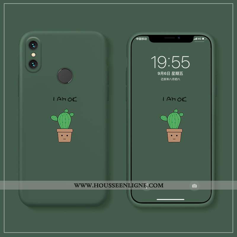 Coque Xiaomi Mi Mix 3 Charmant Ultra Silicone Dessin Animé Vert Fluide Doux Protection Verte