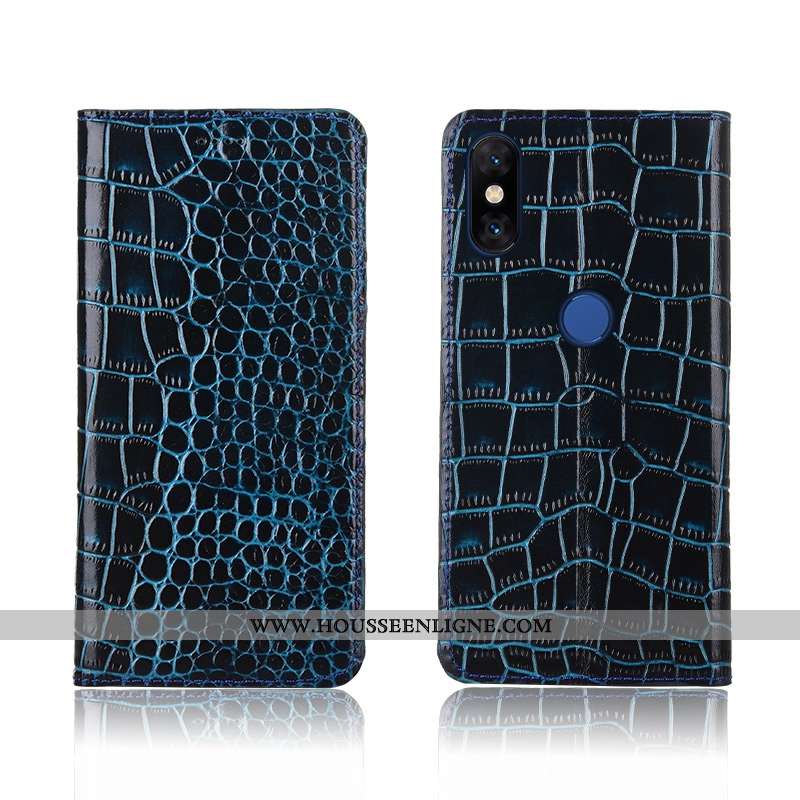 Coque Xiaomi Mi Mix 3 Cuir Véritable Cuir Crocodile Silicone Incassable Tout Compris Simple Marron