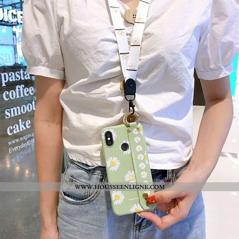 Coque Xiaomi Mi Mix 3 Ornements Suspendus Personnalité Vert Petite Marguerite Étui Incassable Tout C