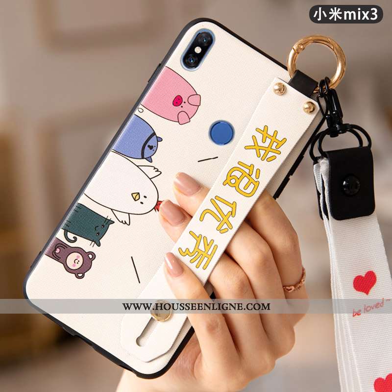 Coque Xiaomi Mi Mix 3 Protection Délavé En Daim Charmant Mignonne Légère Tendance Bleu