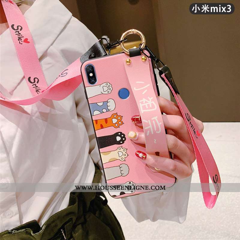 Coque Xiaomi Mi Mix 3 Protection Délavé En Daim Charmant Mignonne Légère Tendance Bleu