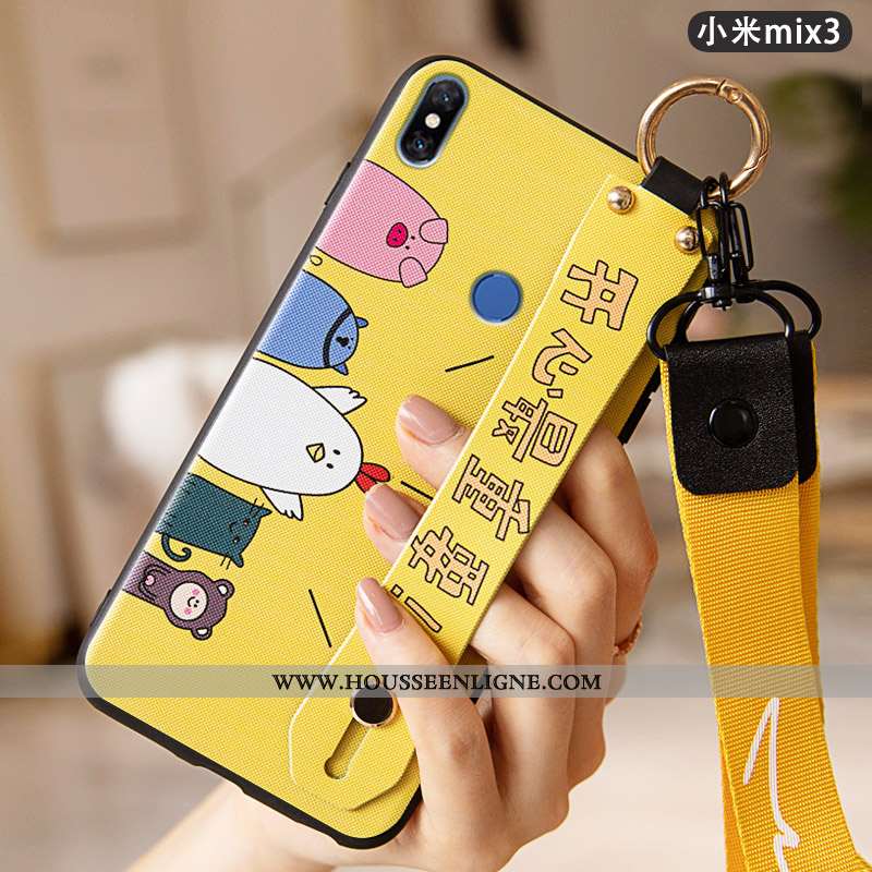 Coque Xiaomi Mi Mix 3 Protection Délavé En Daim Charmant Mignonne Légère Tendance Bleu