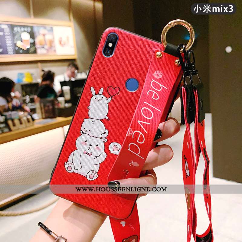 Coque Xiaomi Mi Mix 3 Protection Délavé En Daim Charmant Mignonne Légère Tendance Bleu