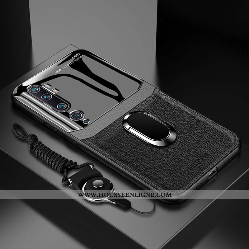 Coque Xiaomi Mi Note 10 Créatif Tendance Incassable Téléphone Portable Étui Verre Noir