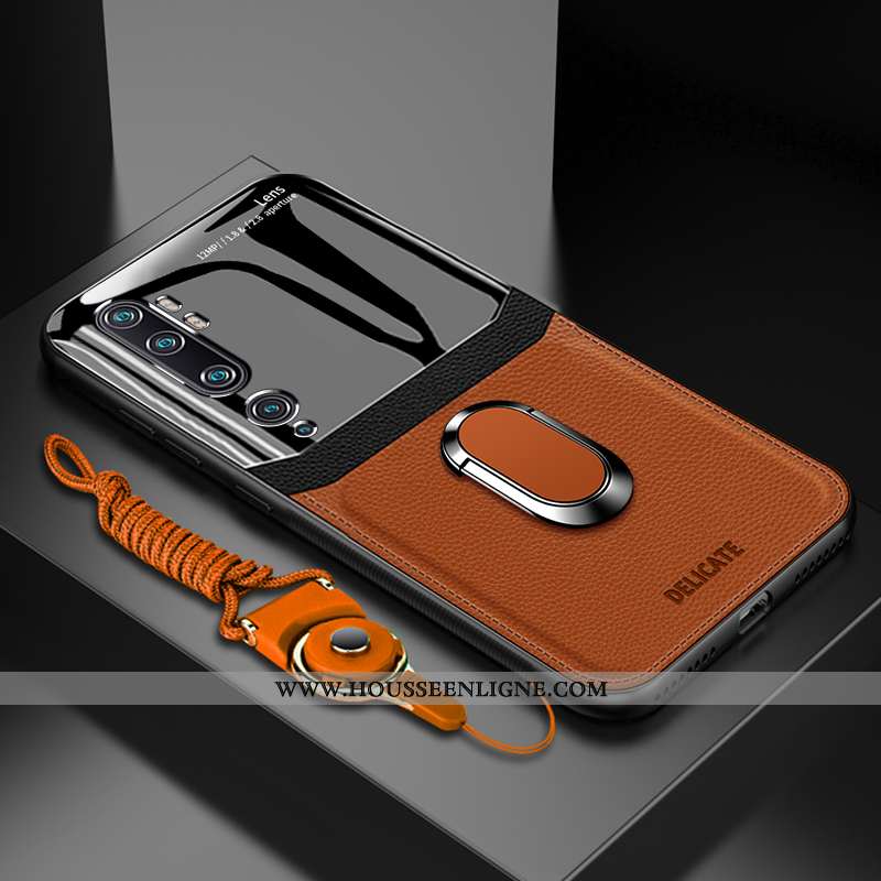 Coque Xiaomi Mi Note 10 Créatif Tendance Incassable Téléphone Portable Étui Verre Noir