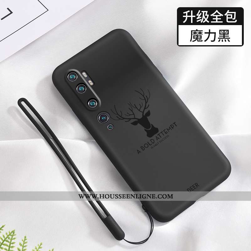 Coque Xiaomi Mi Note 10 Créatif Ultra Protection Incassable Fluide Doux Net Rouge Silicone Noir