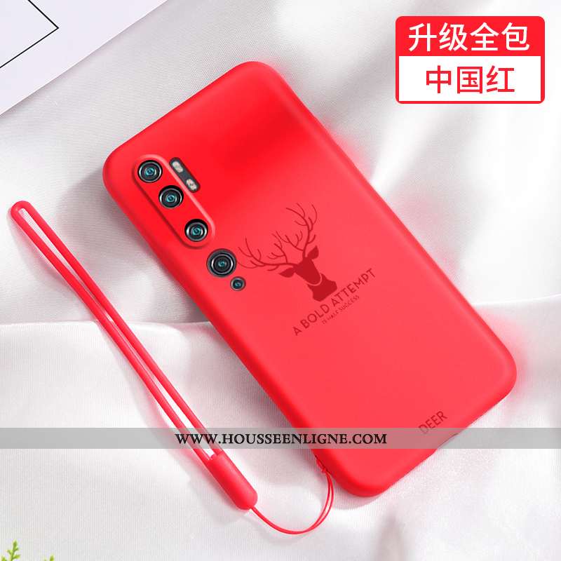 Coque Xiaomi Mi Note 10 Créatif Ultra Protection Incassable Fluide Doux Net Rouge Silicone Noir