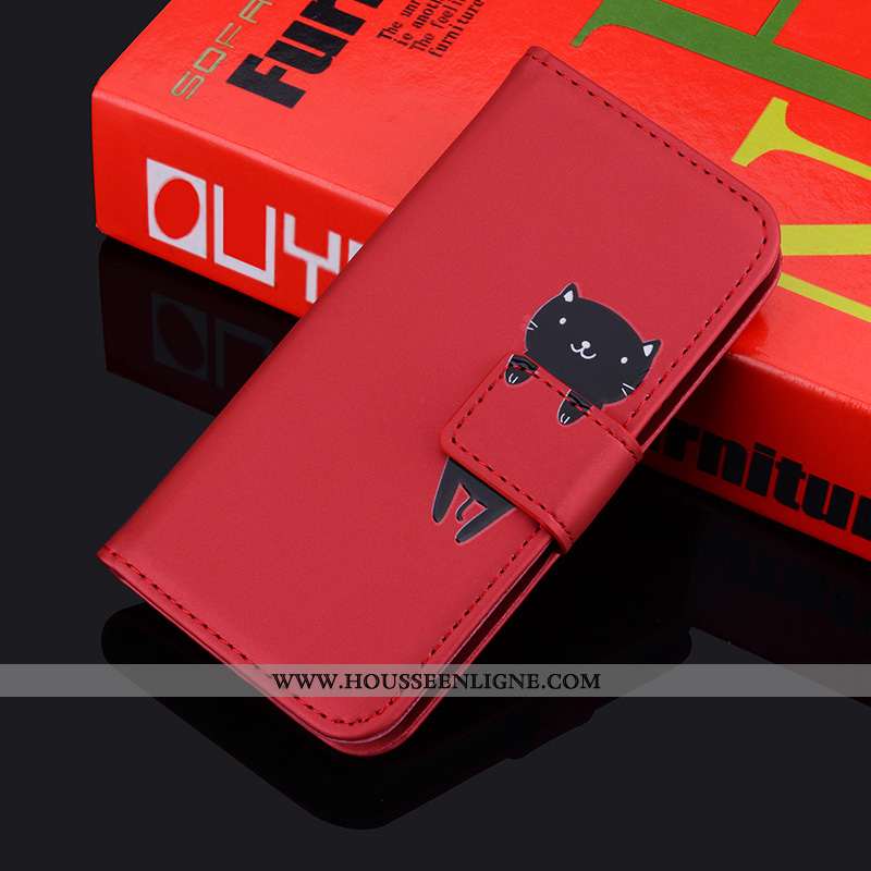 Coque Xiaomi Mi Note 10 Dessin Animé Charmant Tendance Orange Cuir Petit Téléphone Portable