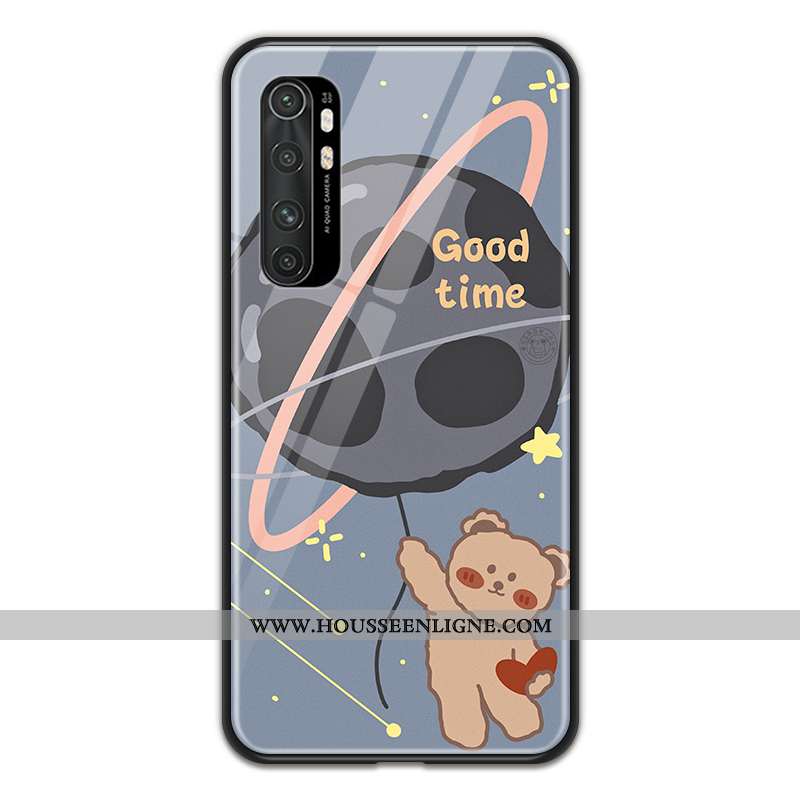 Coque Xiaomi Mi Note 10 Lite Dessin Animé Verre Jaune Petit Jeunesse Téléphone Portable