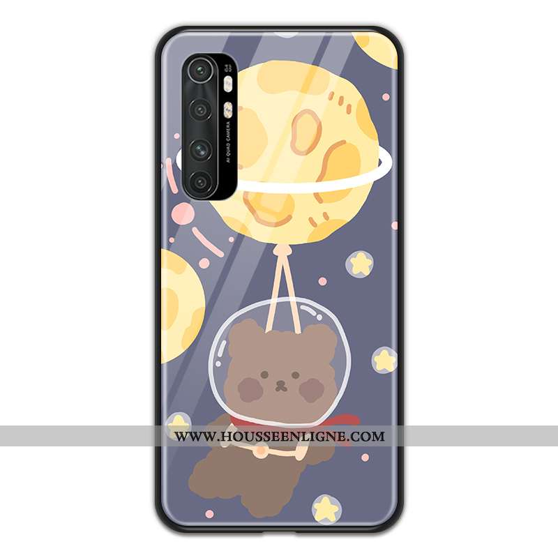 Coque Xiaomi Mi Note 10 Lite Dessin Animé Verre Jaune Petit Jeunesse Téléphone Portable