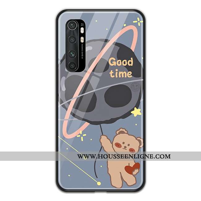 Coque Xiaomi Mi Note 10 Lite Dessin Animé Verre Jaune Petit Jeunesse Téléphone Portable